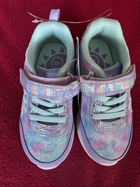 Stride Rite Girls' Lighted Petal  Pastel Sneakers - Light Blue & Lavender